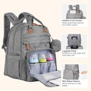 BabbleRoo Extra Large Diaper Bag Backpack, Expandable Baby Bag with Up to 50% More Capacity - Travel Essentials Baby Bag Tote with Changing Pad, Stroller Straps & Pacifier Case - Unisex, Light Gray by TinyTreasures Baby Boutique
