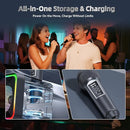 SD-215 Bluetooth Karaoke Machine for Adults & Kids- 2 Wireless Mics, 80W Powerful Sound, Rechargeable,15-Hour Playing, 6500mAh, LED Lights, Supports BT/USB/AUX for Home Parties Outdoor Gatherings by TinyTreasures Baby Boutique