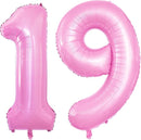 GOER Number 19 Balloons for 19th Birthday Sweet 19 Party Decorations,42 Inch Jumbo Foil Helium 91 Balloons for 91st Birthday Party Decoration (Light Pink) by TinyTreasures Baby Boutique