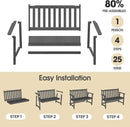 Ciokea 44" Outdoor Bench, HDPE Weatherproof Garden Bench, 2-Person Porch Benches with 550 Lbs, Waterproof Patio Benches for Outside Balcony Deck Backyard, Dark Grey by GreenHaven Gardens