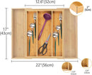 Utoplike Bamboo Expandable Kitchen Drawer Organizer, Adjustable Utensil Holder and Cutlery Tray Organiser, Drawer Divider for Silverware, Flatware, Knives in Kitchen, Bedroom, Living Room, 5 Slot by CozyNest Decor