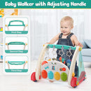 CUTE STONE Baby Gym Play Mat & Learning Walker, Activity Mat with Play Piano, Musical Activity Center with Lights, Baby Push Walkers & Tummy Time Mat for Infant Newborn Toddlers by TinyTreasures Baby Boutique