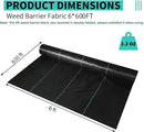 6ftx600ft Heavy Duty Weed Barrier Landscape Fabric – Durable Woven Driveway Garden Cloth for Weed Control, Ground Cover, Landscaping – Long-Lasting Geotextile Fabric – 3.2oz by GreenHaven Gardens