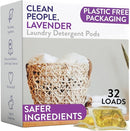 The Clean People Laundry Detergent Pods - Hypoallergenic Laundry Pods - Ultra Concentrated, Recyclable Packaging, Stain Fighting - Lavender, 32 Pack by TinyTreasures Baby Boutique