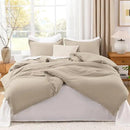 Litanika Khaki Comforter Set King Size, 3 Pieces Solid Bedding Comforter Set, All Season Down Alternative Bed Set (104x90In Comforter & 2 Pillowcases) by CozyNest Decor