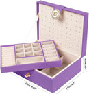 Girls Jewelry Box for Earrings Jewelry Organizer Box Teen Girls Earrings Organizer Jewelry Box with Earring Holder Organizer Stud Earring Box for Girls Womens Jewelry Case Organizer Purple by TinyTreasures Baby Boutique
