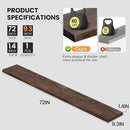 Fun Memories Floating Shelves for Wall, 72"x9.3" Rustic Solid Elm Wood Wall Shelves, Heavy-Duty Wall Mounted Shelves with Invisible Brackets, Set of 2 for Living Room, Bedroom, Kitchen, Walnut Finish by CozyNest Decor