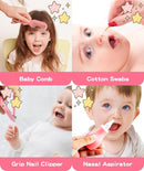 Baby Grooming and Healthcare Kit, Portable Baby Safety Care Set with Hair Brush Comb Nail Clipper Nasal Aspirator for Nursery Newborn Infant Girl Boy (25 in 1 Pink) by TinyTreasures Baby Boutique