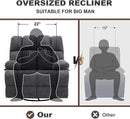 Oversized Swivel Rocker Recliner Chair Set of 2 for Adult, Rock Recliner for Big Man, Extra Wide Manual Recliners, Overstuffed Soft Rocking Sofa Chair,Light Grey by CozyNest Decor