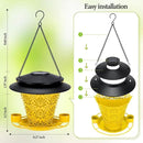 Solar Bird Feeders for Outside Hanging Metal Wild Bird Feeder Solar Lanterns Outdoor Waterproof Garden Decor for Yard Yellow by GreenHaven Gardens