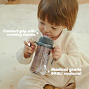 GROSMIMI Spill Proof no Spill Magic Sippy Cup with Straw with Handle for Baby and Toddlers, Customizable, PPSU, BPA Free 6 oz (Charcoal) by TinyTreasures Baby Boutique