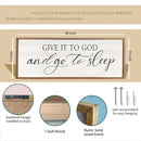 comurdyo Give It To God And Go to Sleep Sign 40''×15'' Master Bedroom Above Bed Wall Decor Wood Framed Couple Large Farmhouse Guest Room Rustic Simple Over Bedside Wall Art Hanging Decor (Wood) by CozyNest Decor