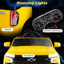 Costzon Ride on Car, 12V Licensed Chevrolet Tahoe Battery Powered Electric Vehicle w/ 2.4G Remote Control, High/Low Speed, Music, Lights, MP3/USB/FM, Spring Suspension, Electric SUV for Kids (Yellow) by TinyTreasures Baby Boutique