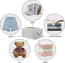 Closet Storage Bins, Linen Closet Organizers and Storage Basket for Shelves, Collapsible Shelf Baskets for Organizing Shelves, Bedroom Clothes Basket, Gray, 3 Pack by CozyNest Decor