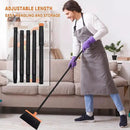 Small Broom Stiff Bristles Brush with Long Handle Indoor or Outdoor Compact Broom for Sweeping Patio Garage Garden,Deck,Concrete Floor,Bathroom (Orange) by CozyNest Decor