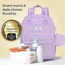 RUVALINO Diaper Bag Backpack, Multifunction Travel Pack Maternity Baby Changing Bags, Large Capacity, Waterproof, Taro Purple by TinyTreasures Baby Boutique