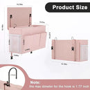 Dual-purpose Bedside Caddy Bedside Organizer, Bed Caddy with 6 Pockets, Versatile Bedside Storage Solution Magazine Remotes holder, ideal for Home, Dorm, Hospital, Crib Bed (Pink) by CozyNest Decor