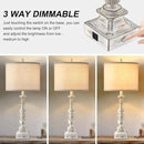 Farmhouse Table Lamps for Bedroom Set of 2 Vintage 3-Way Dimmable Touch Control Nightstand Lamps, Bedside Lamps for Living Room, Traditional Nightstand Lamp End Table lamps 28.5" (Bulbs Included) by CozyNest Decor