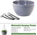 WOUSIWER 13 inch 2 Pack Large Hanging Planters for Indoor Outdoor Plants with Drainage Holes and Chain, Round Hanging Flower Pots for Garden Home Porch Decor, Grey Speckles by GreenHaven Gardens