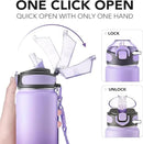 Enerbone 24 oz Insulated Water Bottle, Stainless Steel Bottle with Carrying Strap, Double-Wall Vacuum Insulation Design, Leakproof Sports Bottle with Straw, Keep Drinks Cold or Hot for Hours by CozyNest Decor