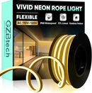 GZBtech Flexible LED Neon Rope Lights 16.4FT,AC 110-120V Waterproof Strip Light, 120LEDs/M Cuttable Connectable Neon Lighting for Indoor Outdoor Home Decor/Commercial Building Use-Warm White 5M by CozyNest Decor
