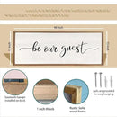comurdyo Be Our Guest Wall Decor Sign 40”X15” Large Master Bedroom Above Bed Wall Decor Wood Framed Guest Room Sign Simple Rustic Farmhouse Over Bed Bedside Wall Art (Wood) by CozyNest Decor