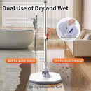 Spin Mop and Bucket Set with Separate Dirty and Clean Water,360° Spin Mop and Bucket System with Widening Foldable Handle,2 Replaceable Mop Pads,Square Mop for Floor Hardwood Tile Marble Wall Cleaning by CozyNest Decor