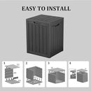 28 Gallon Double-Wall Resin Deck Box - Lockable Waterproof Outdoor Storage Box, 151lbs Capacity & Doubles as Seating for Patio Furniture - Garden Tools, Pool Accessories (Black) by CozyNest Decor