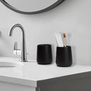 Bathroom Tumbler Cup Ceramic 2Pcs 13.5oz Reusable Toothbrush Cup 400ml, Toothbrush Holder Adequate for Your Bathroom (Black Brown) by CozyNest Decor