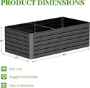 8x4x2 ft Raised Garden Bed, Large Metal Planter Raised Beds, Planters for Outdoor Plants for Vegetables, Flowers, Herbs, Fruits, and Succulents.Black by CozyNest Decor