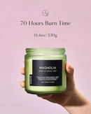M&SENSE Magnolia Jasmine Spring Scented Candle, 11.6oz 70 Hours Long Lasting Clean Non Toxic All Natural Soy Wax Candle for Relaxing & Stress Relief, 2 Wick Romantic Fragrance Gifts for Home Decor by CozyNest Decor