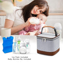 Breastmilk Cooler Bag with Ice Pack Fits 4 Baby Bottles Up to 5 Ounce, Baby Bottle Cooler Bag Great for Nursing Mom Daycare, Straps by TinyTreasures Baby Boutique