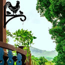 peacoblue Iron Plant Hangers Hooks for Outdoor Indoor Hanging Plants Fern Pots, Lantern, Bird Feeder, Wind Chimes, 12”x14” Rooster Weather Resistant Metal Wall Brackets for Garden, Farmhouse(Rooster) by GreenHaven Gardens