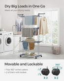 SONGMICS Clothes Drying Rack Stand 4-Tier, Foldable Laundry Drying Rack 68.1-Inch Tall, Steel, Rolling Clothes Horses Dryer Rack, Easy to Assemble, Indoor Outdoor Use, Dove Gray ULLR701G01 by TinyTreasures Baby Boutique