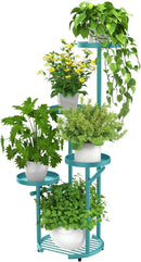 TOSKING 5 Tier Metal Plant Stand Indoor， Plant Shelf, Corner Shelf Flower Pot Stand for Outdoor Plant Stand for Living Room Balcony Garden Patio Bedroom (Blue, 38in) by GreenHaven Gardens
