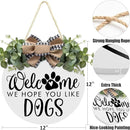 Asoulin Welcome Wreath 'We Hope You Like Dogs' Spring Decor Farmhouse Door Sign for Front Door Decor - Welcome Wreath Hanging Sign for Dogs Lovers Housewarming Gift by CozyNest Decor