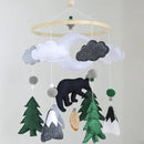 Woodland Mobile for Crib Bear Baby Mobile for Crib Woodland Crib Mobile for Boys Girls Forest Baby Nursery Mobile for Bassinet by CozyNest Decor