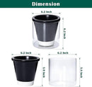D'vine Dev 6 Inch Design Self Watering Planter for Indoor Plants, Black Terracotta Pot with Cylinder Glass Cup, 37-X-B-3 by GreenHaven Gardens