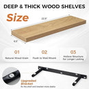 Fun Memories Floating Shelves for Wall, 22.5" Rustic Wood Deep Wall Mounted Shelves with Invisible Brackets for Decor & Storage, Floating Shelf for Living Room, Bathroom (Oak, Set of 2) by CozyNest Decor