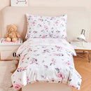 PERFEMET Floral Toddler Bedding 4-Piece Pink Flower Toddler Girls Comforter with Sheet Set Reversible Butterfly Crib Bed Sets-Comforter, Fitted Sheet,Flat Sheet,Pillowcase by TinyTreasures Baby Boutique