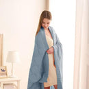 CozeCube Check Knit Throw Blanket, Dusty Blue Checkered Throw for Couch, Decorative Christmas Soft Cozy Warm Knitted Blanket for Bed Sofa Living Room, 50"X60" by CozyNest Decor