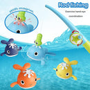 Magnet Fishing Game Bath Baby Toy for 1-3 4-8 Year Old Toddler Boys Girls,Gifts for Kid,Baby Bathtub Water Shower Pool Toys 18 Months+,4 Swimming Wind-up Whale&1 Fishing Pole&1 Net by TinyTreasures Baby Boutique