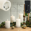 LUSHABOR Flameless Candles, 4 Pack Battery Operated Candles with Remote, Real Wax LED Fake Candles with Timer Flickering for Christmas Wedding Home Party D3 H 5" 6" 7" 9" White by CozyNest Decor