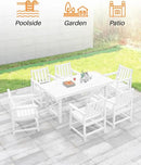 HDPE Patio Dining Set, 5-Piece Outdoor Table and Chairs with Umbrella Hole, Modern Outdoor Dining Set for 4, HDPE Outdoor Patio Furniture Dining Sets for Deck, Poolside, Porch, Pearl by CozyNest Decor