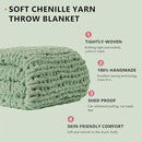 L'AGRATY Chunky Knit Blanket Throw - Soft Chunky Throw Blanket 50x60: 100% Hand Kintted Chenile Crochet Throw Blanket for Couch - Large Cable Knit Chunky Blanket for Home Decor(Sage Green) by CozyNest Decor