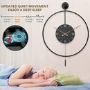 Large Modern Wall Clock,Wall Clocks for Living Room Decor,Classical Silent Metal Minimalist Walnut Dial,Big Decorative Farmhouse Pendulum Wall Clock With Walnut Pointers for Office,Dining Room by CozyNest Decor
