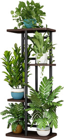 LINZINAR Plant Stand 4 Tier 5 Potted Indoor Plant Shelf Multiple Stands for Garden Corner Balcony Living Room by GreenHaven Gardens