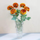 Artificial Flowers Ranunculus Long Stem Buttercup Silk Flowers 6 pcs for Home Decor and Wedding Decorations(Burnt Orange) by CozyNest Decor