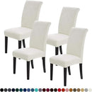 Joccun Chair Covers for Dining Room Set of 4, Dining Chair Slipcovers Stretch Dining Room Chair Covers Seat Protector,Washable Parsons Chair Cover for Home,Hotel,Banquet(Ivory,4 Pack) by CozyNest Decor