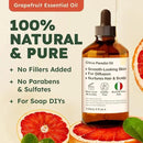 Kukka Grapefruit Essential Oil for Skin - 4 Fl Oz - 100% Natural Aromatherapy Grapefruit Oil for Diffuser & Hair - Soap Making Scent & DIY by CozyNest Decor